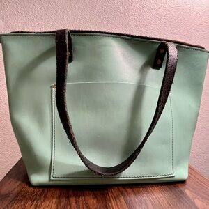 Portland Leather - Mint Green Leather Tote Bag